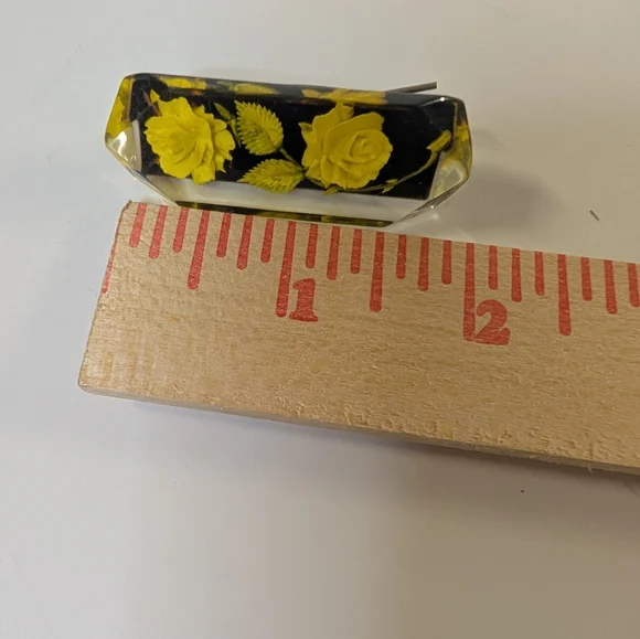 Vintage Yellow Rose Lucite 1950 Rare Barrett